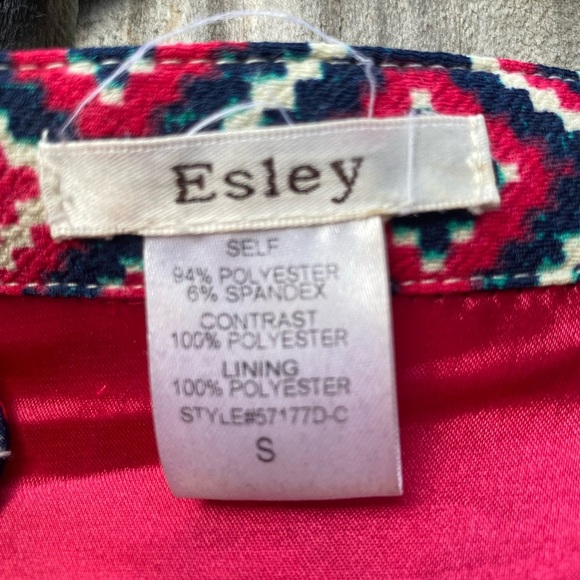 Esley Chic Pink and Navy Patterned Tunic Dress - Picture 3 of 8